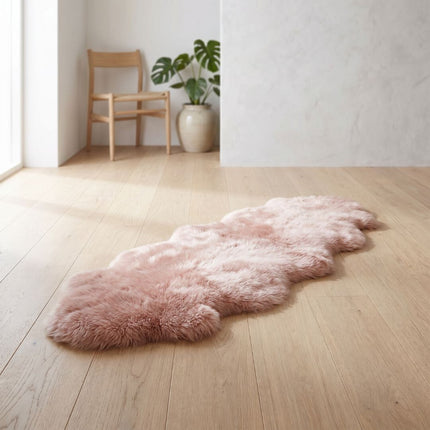 Saueskinn Dobbelt | Lang lugg | 170x60 cm Rosa