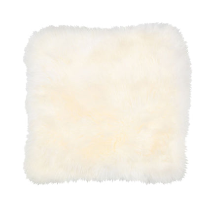 Saueskinnspute | Lang ull | Uten fyll | 40x40 cm Hvit