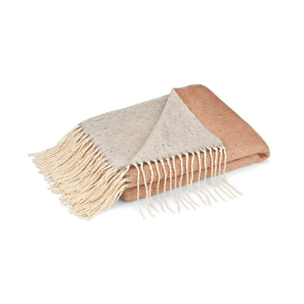 Ullpledd | Mohair mix | 130x170 cm Rust / Grå