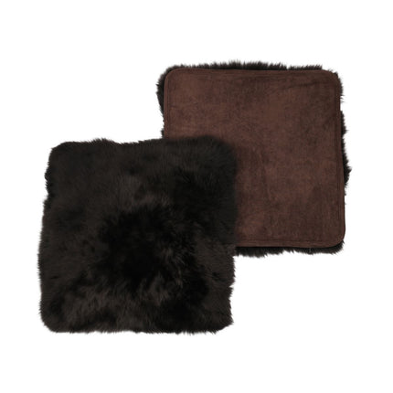 Stolpute | Langhåret | New Zealand | Stoffbakside | 40x40 cm Sjokolade