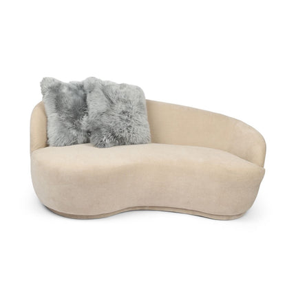 Saueskinnspute | Lang ull | Uten fyll | 50x50 cm Lys Grå