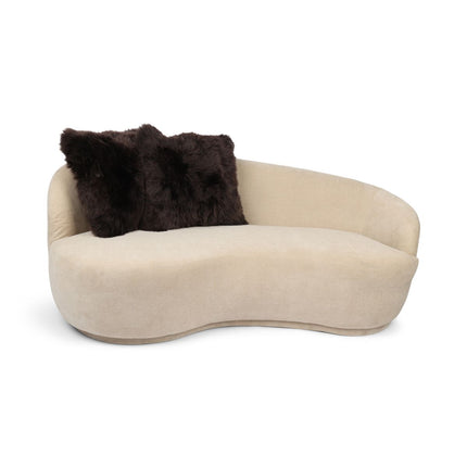 Saueskinnspute | Lang ull | Uten fyll | 50x50 cm Sjokolade