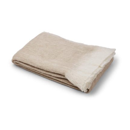 Ullpledd | Mohair mix | 130x170 cm Lys Beige