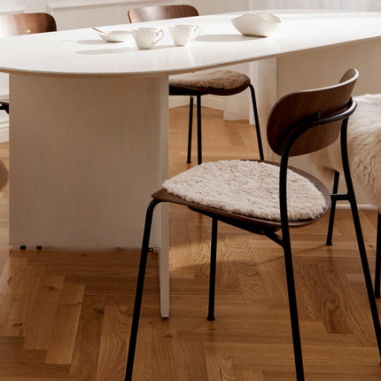 Stolpute | Saueskinn | Korthåret | D34 cm Beige