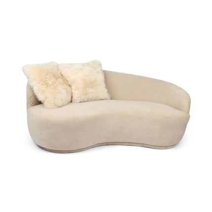 Saueskinnspute | Lang ull | Uten fyll | 50x50 cm Beige