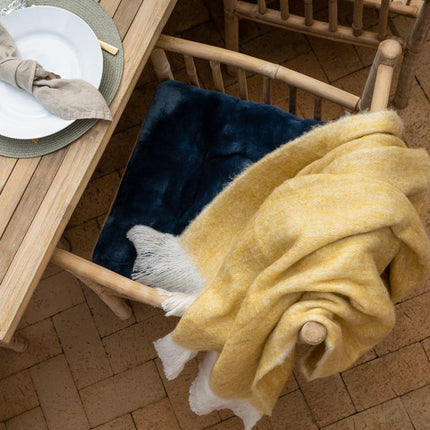 Ullpledd | Mohair mix | 130x170 cm Sennep