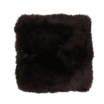 Saueskinnspute | Lang ull | Uten fyll | 50x50 cm Sjokolade