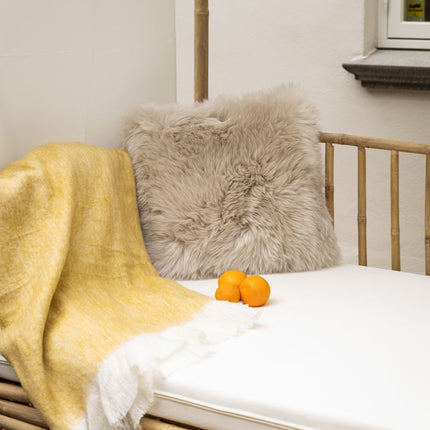 Ullpledd | Mohair mix | 130x170 cm Sennep
