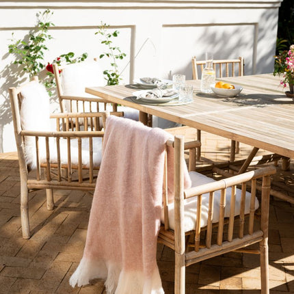 Ullpledd | Mohair mix | 130x170 cm Lys Rosa