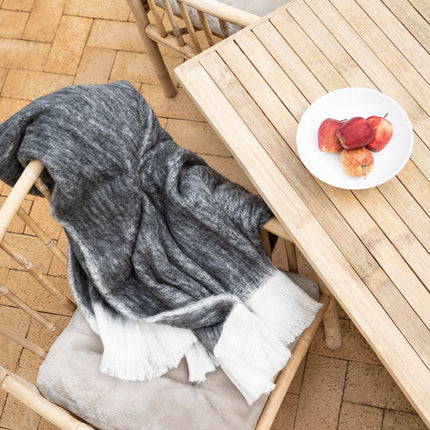 Ullpledd | Mohair mix | 130x170 cm Svart