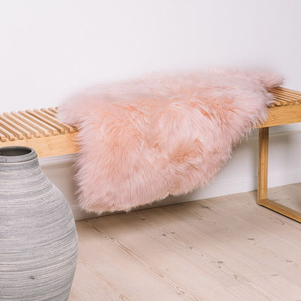 Saueskinn | Lang lugg | 90x60 cm Mørk Rosa