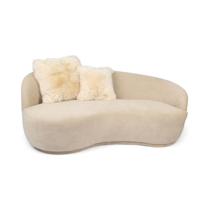 Saueskinnspute | Lang ull | Uten fyll | 50x50 cm Beige