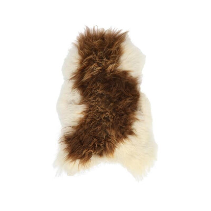 Islandsk saueskinn | Lang ull | 90 cm Brun/Hvit
