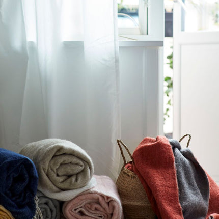 Ullpledd | Mohair mix | 130x170 cm Svart