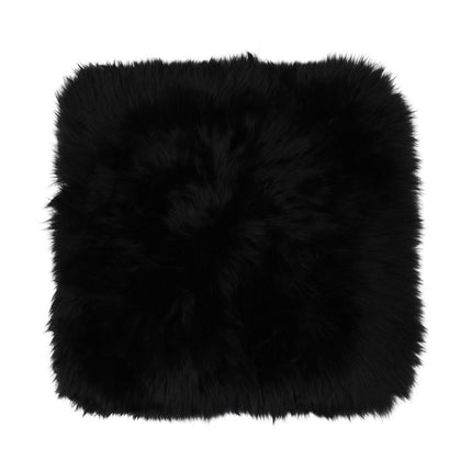Saueskinnspute | Lang ull | Uten fyll | 40x40 cm Svart