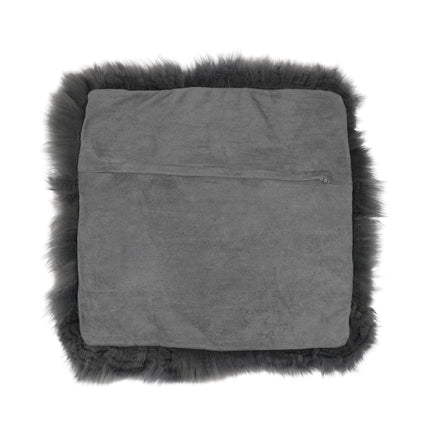 Saueskinnspute | Lang ull | Uten fyll | 50x50 cm Mørk grå