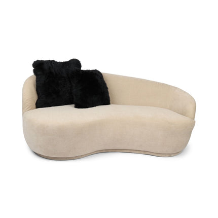 Saueskinnspute | Lang ull | Uten fyll | 50x50 cm Svart