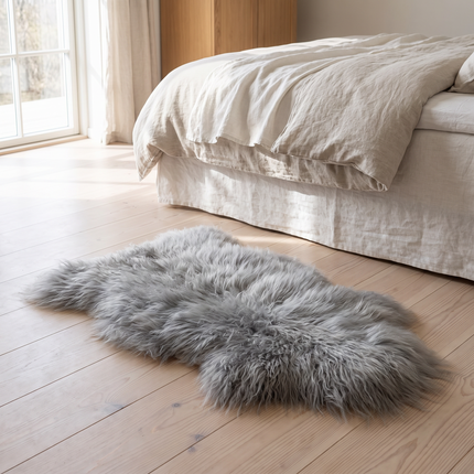 Islandsk saueskinn | Innfarget | 100 + cm Sølv