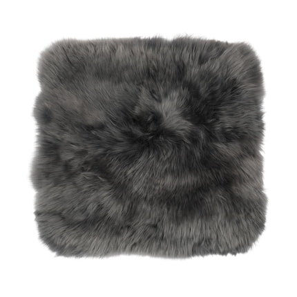 Saueskinnspute | Lang ull | Uten fyll | 50x50 cm Mørk grå