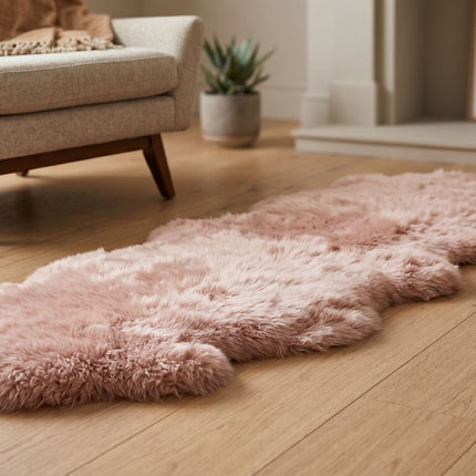 Saueskinn Dobbelt | Lang lugg | 170x60 cm Rosa