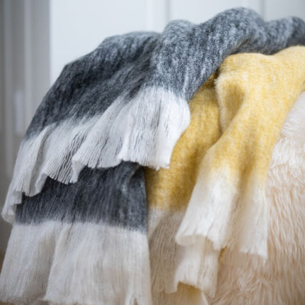 Ullpledd | Mohair mix | 130x170 cm Svart