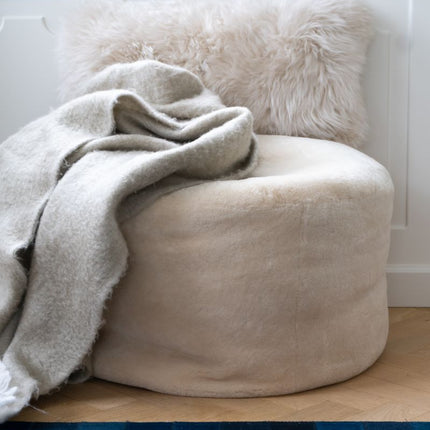 Ullpledd | Mohair mix | 130x170 cm Lys Beige