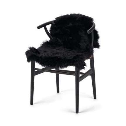 Saueskinn | Lang lugg | 90x60 cm Svart