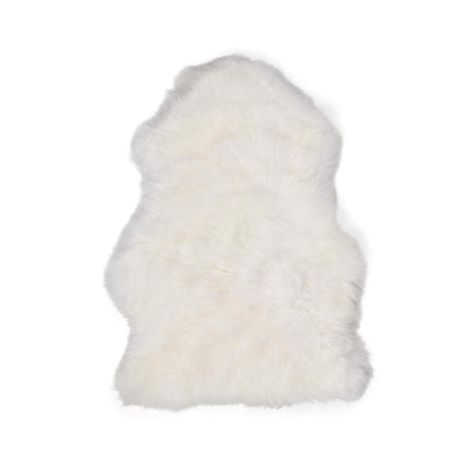 Saueskinn Mini | Lang lugg | 65x45 cm Hvit