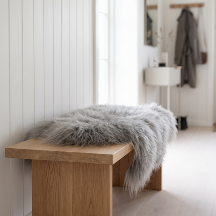 Islandsk saueskinn | Innfarget | 100 + cm Sølv