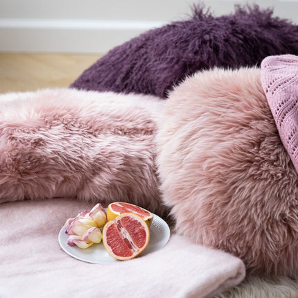 Ullpledd | Mohair mix | 130x170 cm Lys Rosa