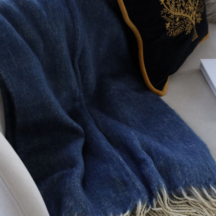 Ullpledd | Mohair mix | 130x170 cm Blågrå