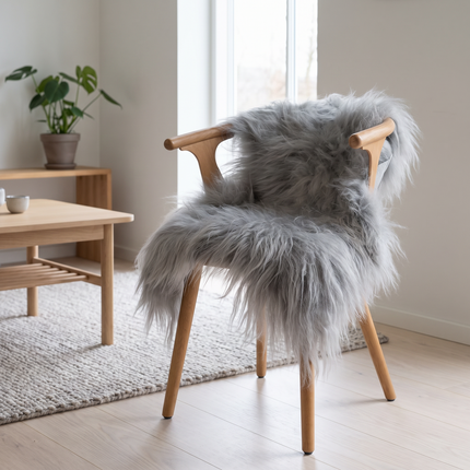 Islandsk saueskinn | Innfarget | 100 + cm Sølv