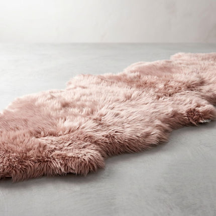 Saueskinn Dobbelt | Lang lugg | 170x60 cm Rosa
